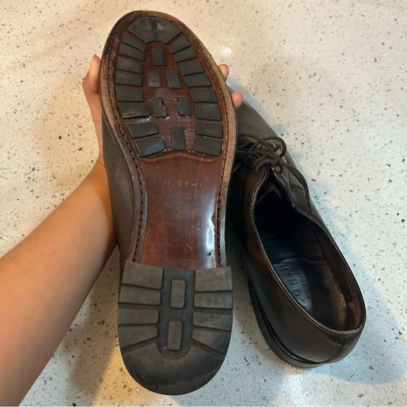 M. Gemi Brown Pebbled Leather Derby Oxford Dress Shoe​​​ main image 12